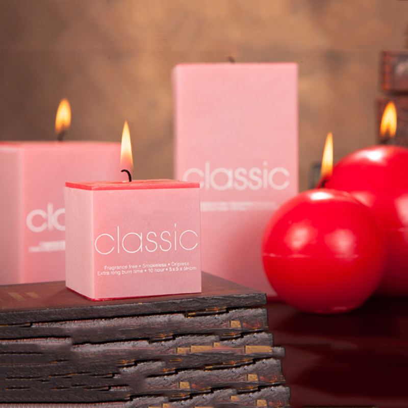 Wholesale hot selling red pillar candles with personalize label and design